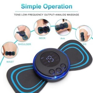 body machine for pain relief 8 mode & 19 strength level ems butterfly for shoulder legs massage neck mini back (Multicolour)